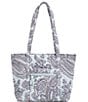 Vera Bradley Soft Sky Paisley Small Vera Tote Bag, Color:Soft Sky Paisley - Image 1