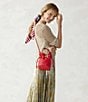 Vera Bradley Tilden Leather Drawstring Slouchy Bucket Bag, Color:Goji Berry Red - Image 4
