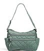Color:Olive Leaf - Image 1 - Triple Zip Shoulder Bag