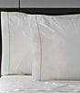 Color:White/Charcoal - Image 3 - 400-Thread-Count Solid Cotton Percale Sheet Set