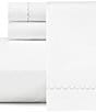 Color:White/Fog - Image 2 - Simple Scallop Sateen Sheet Set