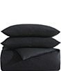 Color:Black - Image 2 - Waffle Pique Comforter Mini Set
