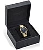 Color:Gold - Image 4 - Men's Greca Slim Analog Gold Tone Stainless Steel Bracelet Watch