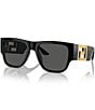 Color:Black - Image 1 - Men's Rectangular 57mm Sunglasses