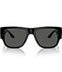 Color:Black - Image 2 - Men's Rectangular 57mm Sunglasses