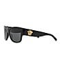 Color:Black - Image 3 - Rock Icon Black Square Frame Sunglasses
