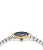 Color:Two Tone - Image 2 - Men's V-Code Analog Two Tone Stainless Steel Blue Dial Watch