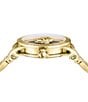 Color:IP Yellow Gold - Image 2 - Men's V-Code Quartz Analog Gold Stainless Steel Bracelet Watch