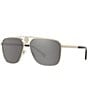 Color:Pale Gold - Image 1 - Men's Ve2238 61mm Rectangular Sunglasses