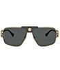 Color:Gold/Black - Image 2 - Men's VE2251 63mm Pilot Sunglasses