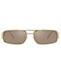 Color:Gold/Brown - Image 2 - Men's VE2257 Greca 60mm Gold Rectangle Sunglasses