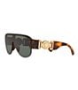 Color:Havana - Image 3 - Men's Ve4391 Shield 48mm Sunglasses