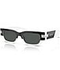 Color:Black/White - Image 1 - Men's VE4465 53mm Rectangular Sunglasses