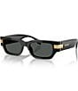 Color:Black - Image 1 - Men's VE4465 53mm Rectangular Sunglasses