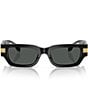Color:Black - Image 2 - Men's VE4465 53mm Rectangular Sunglasses