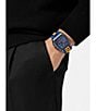 Color:Blue - Image 5 - Men's Versace Dominus Chronograph Blue Silicone Strap Watch