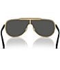 Versace Men's VE214040 Shield Sunglasses, Color:Gold/Black - Image 4