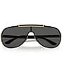 Versace Men's VE214040 Shield Sunglasses, Color:Gold/Black - Image 5