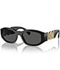 Color:Black - Image 1 - Rectangular Slim Sunglasses