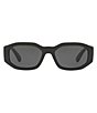Color:Black - Image 2 - Rectangular Slim Sunglasses