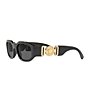 Color:Black - Image 3 - Rectangular Slim Sunglasses