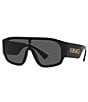 Color:Black - Image 1 - Unisex 33mm Shield Sunglasses