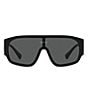Color:Black - Image 2 - Unisex 33mm Shield Sunglasses