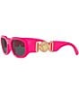 Color:Fuchsia/Grey - Image 4 - Unisex Biggie 53mm Sunglasses