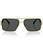 Versace Unisex Greca 61mm Navigator Sunglasses, Color:Gold - Image 2
