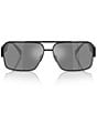Versace Unisex Greca 61mm Navigator Sunglasses, Color:Black - Image 2