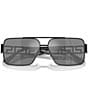 Versace Unisex Greca 61mm Navigator Sunglasses, Color:Black - Image 5