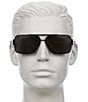 Versace Unisex Greca 61mm Navigator Sunglasses, Color:Black - Image 6