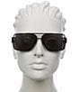 Versace Unisex Greca 61mm Navigator Sunglasses, Color:Black - Image 7