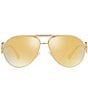 Color:Gold - Image 2 - Unisex Ve2249 65mm Aviator Sunglasses