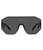 Color:Dark Grey - Image 2 - Unisex VE2258 Winged Medusa 99mm Black Shield Sunglasses