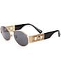 Color:Dark Grey/Gold - Image 1 - Unisex VE2264 56mm Oval Sunglasses