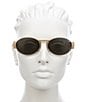 Versace Unisex VE2264 56mm Oval Sunglasses, Color:Dark Grey/Gold - Image 2
