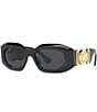 Color:Black - Image 1 - Unisex Ve4425u 54mm Rectangle Sunglasses