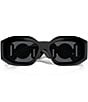 Color:Black Grey - Image 5 - Unisex Ve4425u Maxi Biggie Rectangle Sunglasses