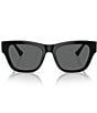 Color:Black - Image 2 - Unisex Ve4457f 55mm Solid Square Sunglasses