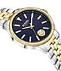 Color:Two Tone - Image 2 - Versus Versace Men's Colonne Chronograph Two Tone Stainless Steel Navy Bracelet Watch
