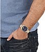 Color:Two Tone - Image 4 - Versus Versace Men's Colonne Chronograph Two Tone Stainless Steel Navy Bracelet Watch