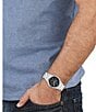 Color:Silver - Image 4 - Versus Versace Men's Echo Park Multifunction Stainless Steel Black Enamel Bracelet Watch