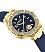 Color:Blue - Image 3 - Versus Versace Women's Vittoria Crystal Analog Blue Leather Strap Watch