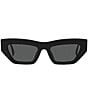 Color:Black - Image 2 - Women's 53mm Cat Eye Sunglasses