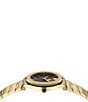 Color:IP Yellow Gold - Image 2 - Women's Greca Logo Moonphase Quartz Analog Gold Stainless Steel Bracelet Watch