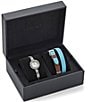 Versace Women's La Greca Analog Stainless Steel Bracelet Watch Set, Color:Silver - Image 1