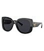 Color:Black - Image 1 - Women's Square 56mm Sunglasses