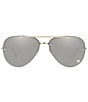 Color:Havana Gold - Image 2 - Women's Ve2231 Mirrored 60mm Sunglasses