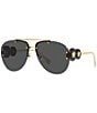 Color:Black/Gold - Image 1 - Women's VE2250 63mm Aviator Sunglasses